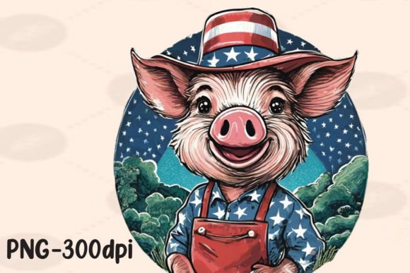 Download Pig Farmer Farm USA Flag Patriotic PNG - Premium Resources