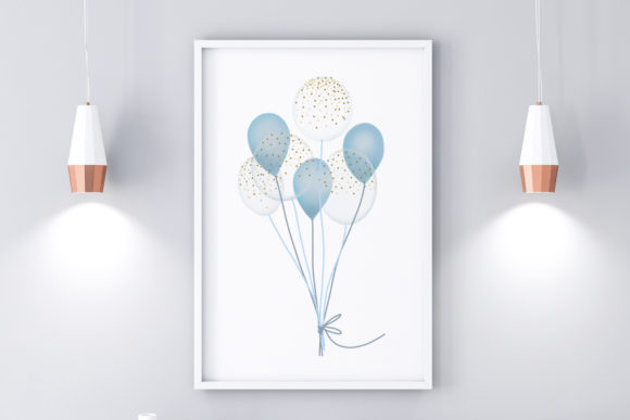Download Cute Wall Art-Blue Balloon-Cute Nursery - Balloon Collection