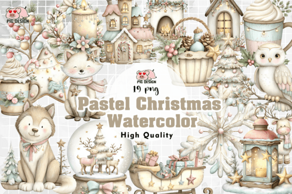 Download Pastel Christmas Watercolor PNG - Pastel Collection
