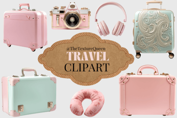 Download Suitcase Clipart Pastel Travel Set - Pastel Collection