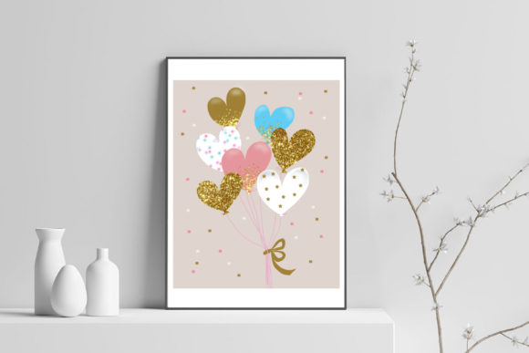 Download Cute Wall Art-Heart Balloon-kid Room - Balloon Collection