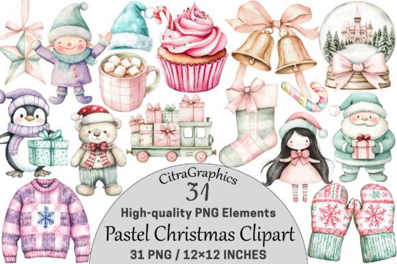 Download Pastel Christmas Clipart - Pastel Collection