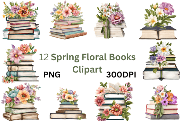 Download Pastel Spring Floral Books Sublimation - Premium Resources