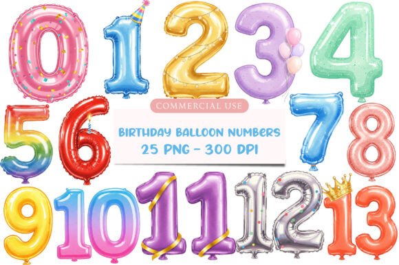 Download Happy Birthday Balloon Numbers Clipart - Balloon Collection