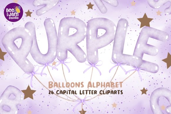 Download Watercolor Purple Balloons Alphabet - Balloon Collection