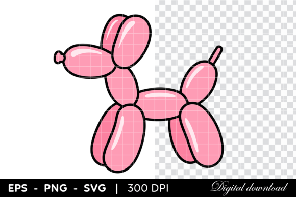 Download Pink Balloon Dog Animal Illustration - Balloon Collection