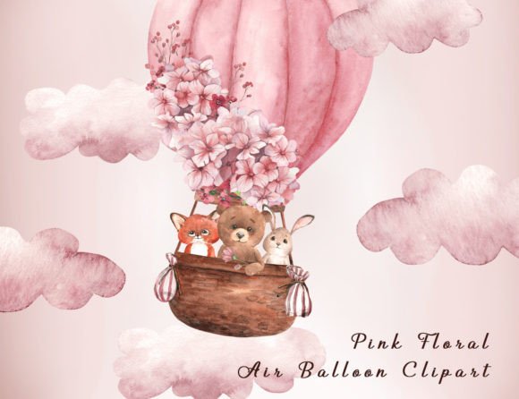 Download Floral Balloon and Animals Clipart PNG - Balloon Collection