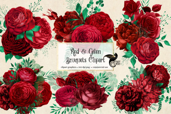 Download Red and Green Floral Bouquets Clipart - Premium Resources