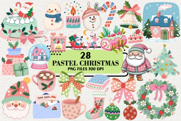 Download Kawaii Pastel Christmas Clipart Bundle - Pastel Collection