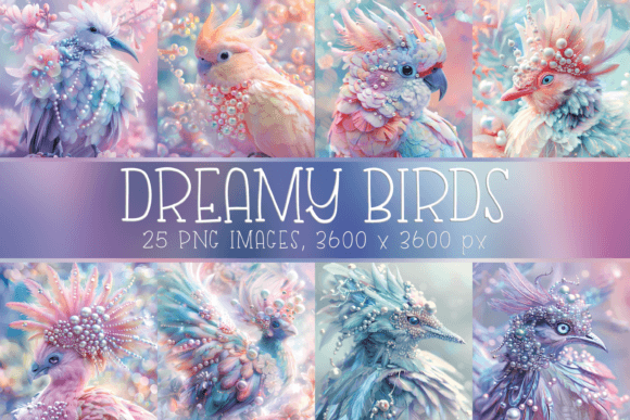 Download Dreamy Pastel Exotic Bird Digital Papers - Pastel Collection