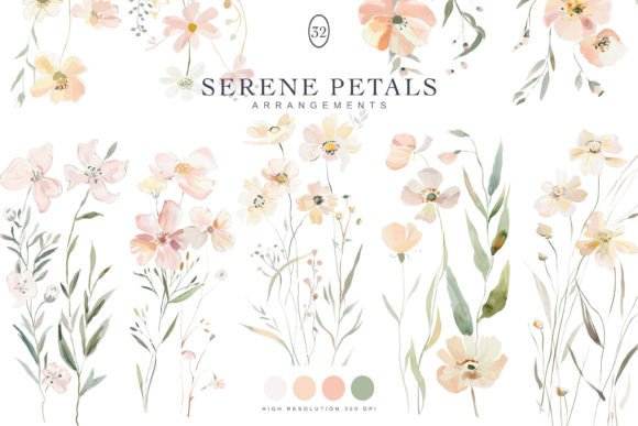 Download Watercolor Pastel Wild Flowers Clipart - Pastel Collection